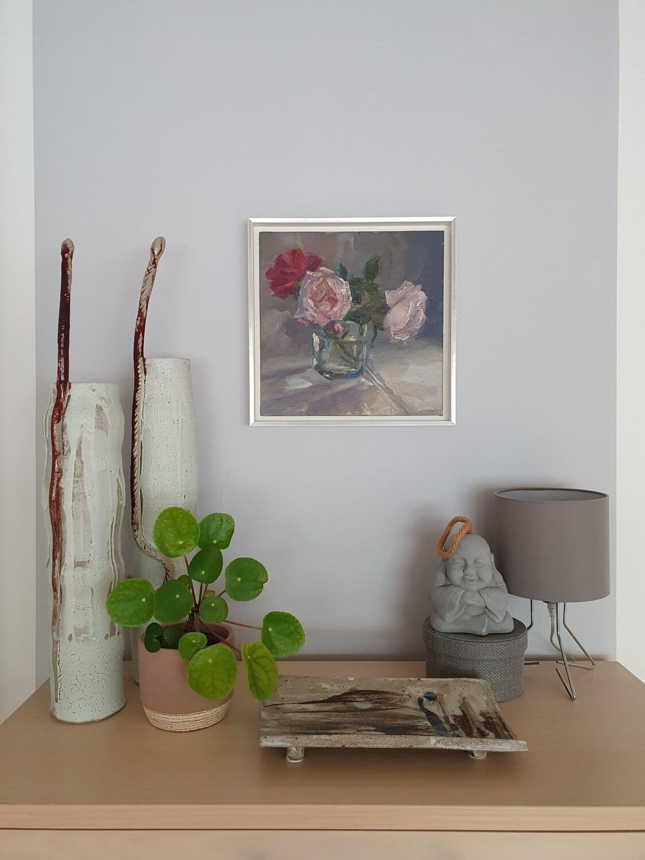 "Rosen in einer Glasvase"  Etüde (Weiß) — Ansicht 1