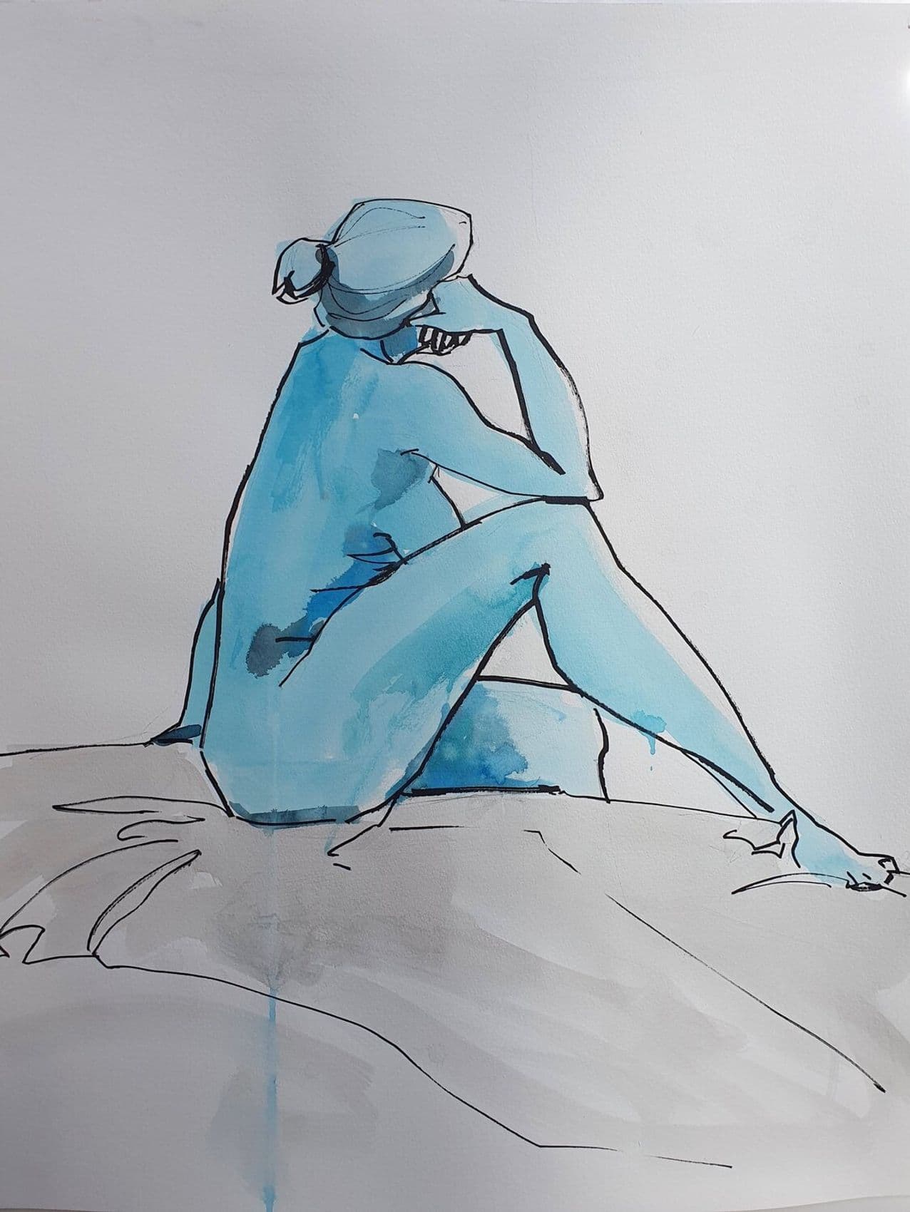 Aktzeichnung Frau — Raumansicht
