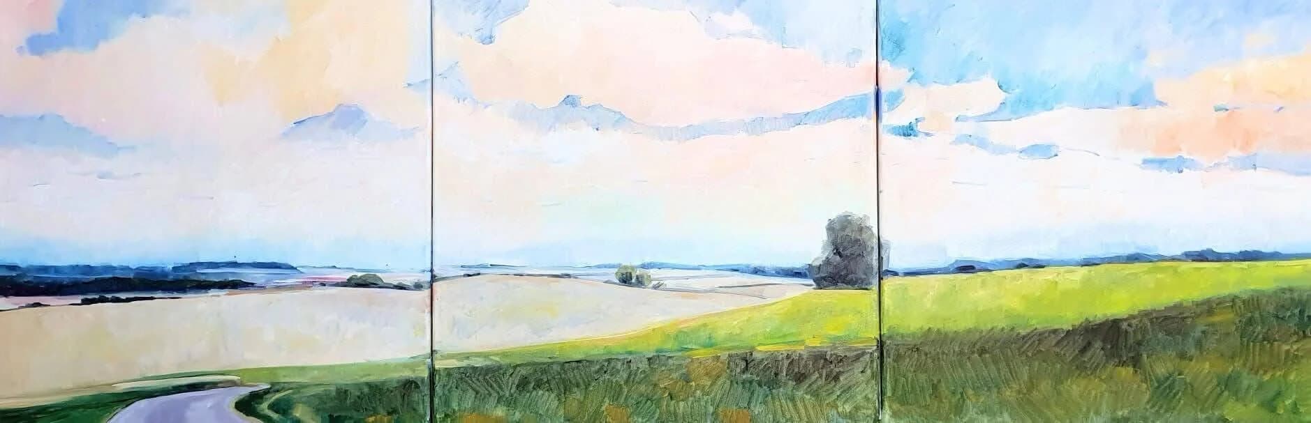 Sommerlandschaft Triptychon — Raumansicht